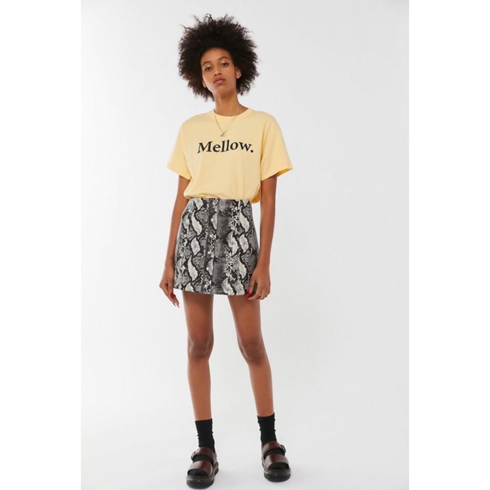 UO Siren Snake Print Snap Front Mini Skirt Size S - Picture 5 of 10